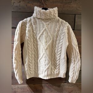 Wool Cable Knit Cream Sweater